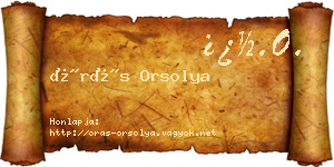 Órás Orsolya névjegykártya